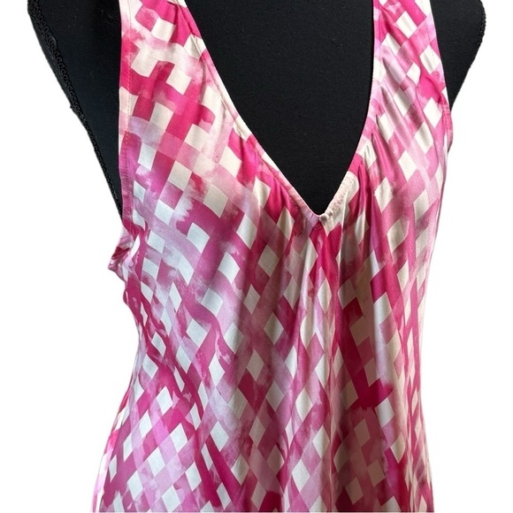 Chloe Kristyn Nina Slip Dress in Fuchsia Ombré Gingham NWT - Picture 3 of 8